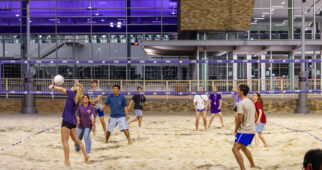 Sand lot volleyball, day one of Orientation 4, June 2025