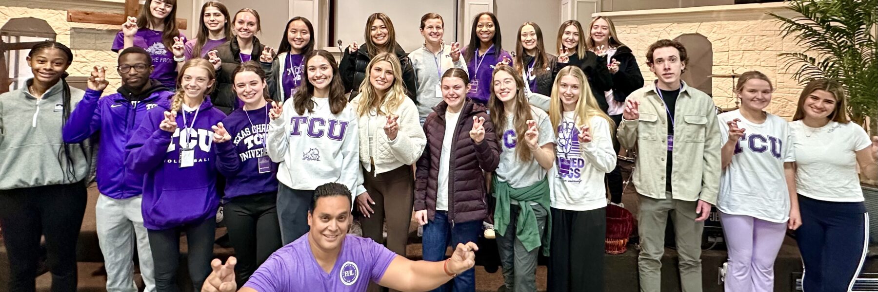 Pastor Ronnie Gonzalez and TCU Student Volunteers at Food Pantry